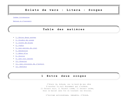 litera/songes screenshot