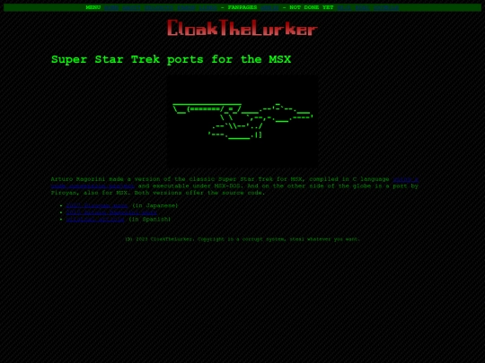 super-star-trek-msx screenshot
