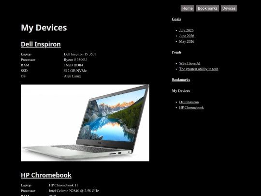 devices screenshot