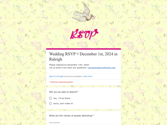 rsvp screenshot