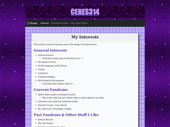interests screenshot