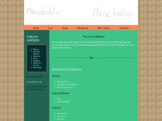 Main Pages/lore_homepage screenshot