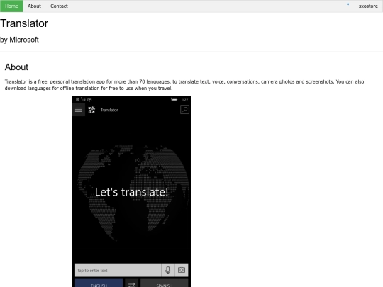 sxostore/utilities/translator screenshot