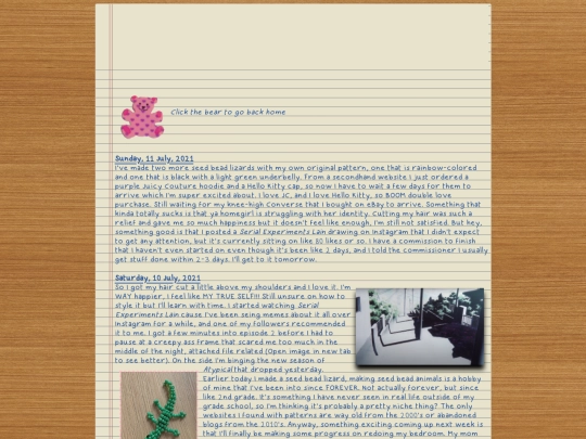 Pages/Diary screenshot