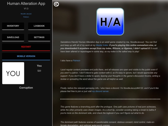 human-alteration-app screenshot