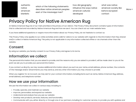 authentic-native-american-blankets/privacy-policy screenshot