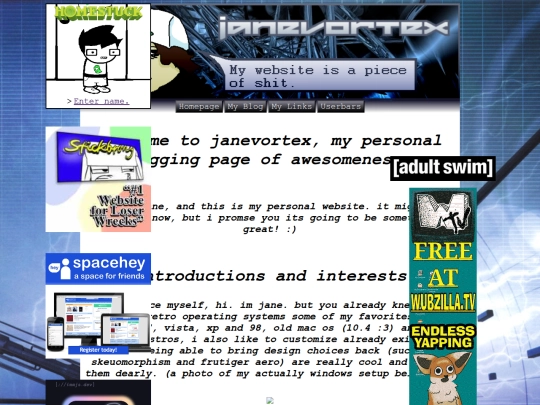 archive/janevortex/landingpage screenshot