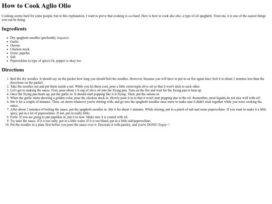 HowToCookAglioOlio screenshot