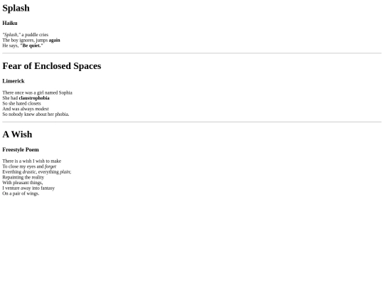 Poems screenshot