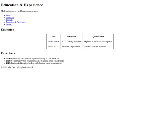 education screenshot