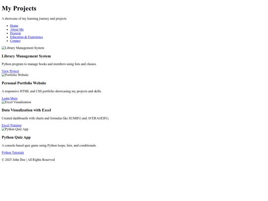 projects screenshot