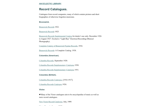 Record-Catalogues screenshot