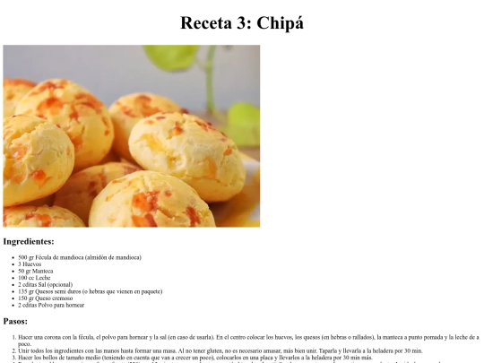 Recetario/chipa screenshot