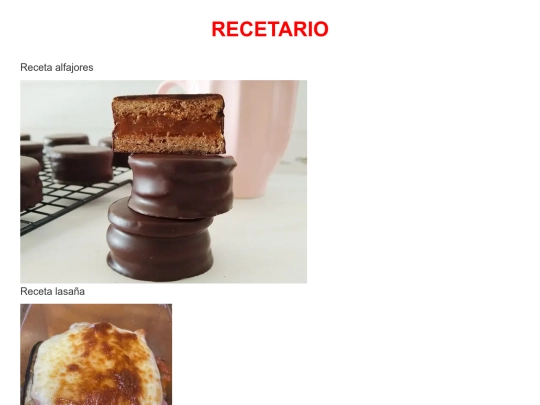Recetario screenshot