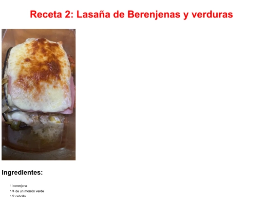 Recetario/lasana screenshot
