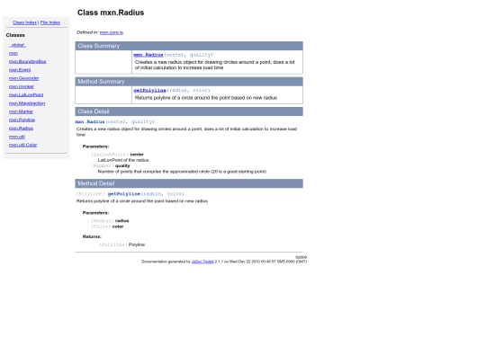 Code10/mxn.Radius screenshot