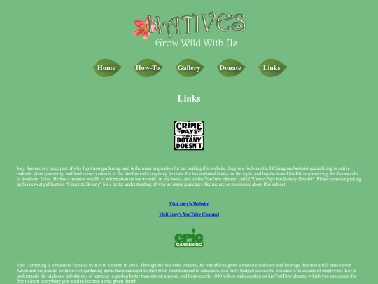 Links screenshot