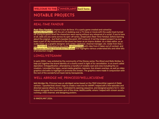projects screenshot