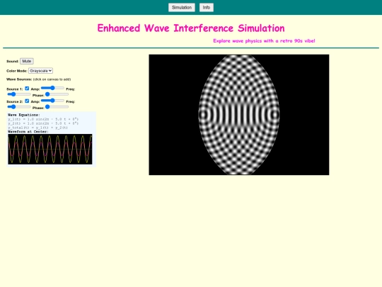 simulations/Wave interference screenshot