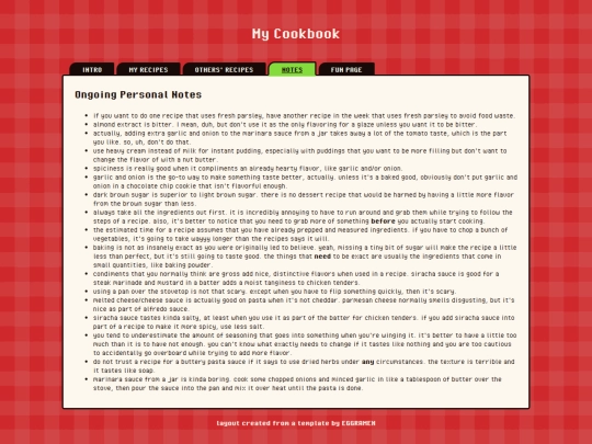 fun/cookbook/notes screenshot