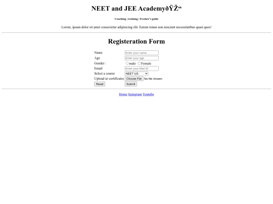 NEET JEE/register screenshot