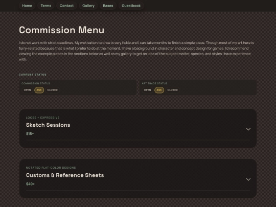commissions screenshot