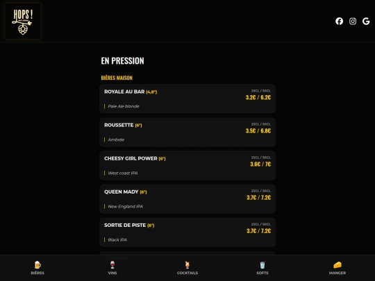 menuhopscheese2 screenshot
