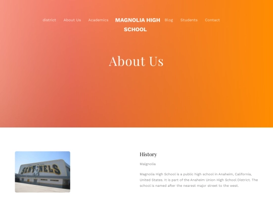 magnolia website/about screenshot