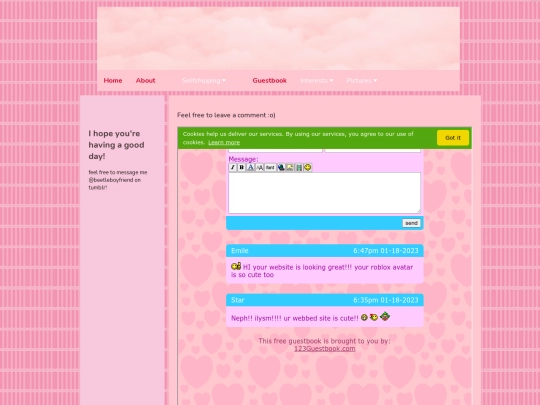 Guestbook screenshot