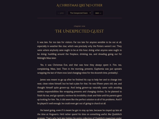 fanfiction/potters/christmas/ch1 screenshot