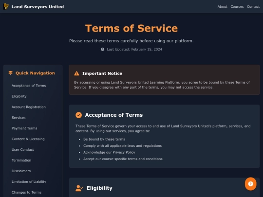 terms screenshot