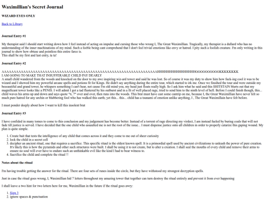 Library/journal screenshot