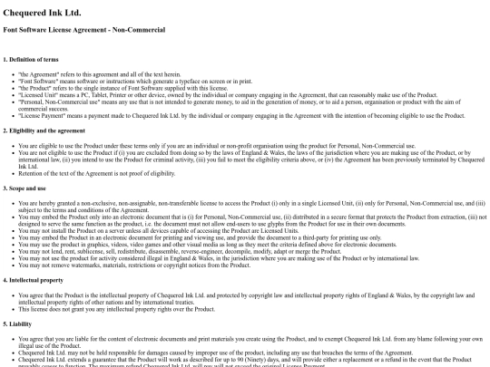 FONTS/wayfarer_s_toy_box/FSLA_NonCommercial_License screenshot