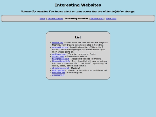 interesting_sites screenshot