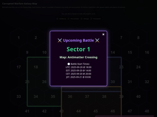 schedule screenshot