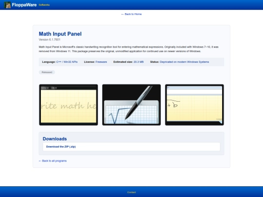 software/mathinputpanel screenshot