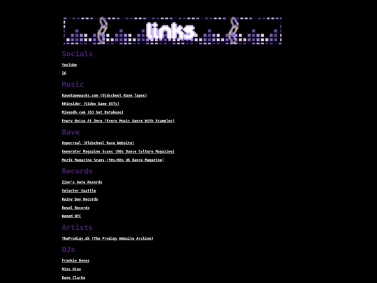 links screenshot