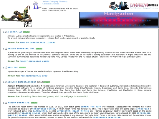 Game Companies - A PAGE - screenshot
