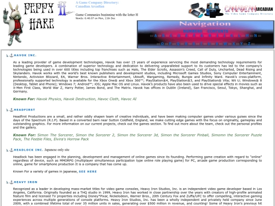 Game Companies - H PAGE - screenshot