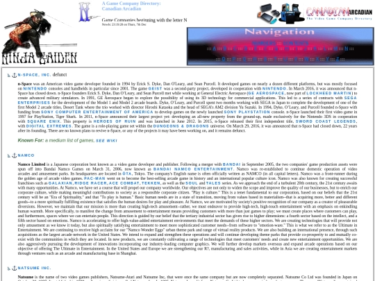 Game Companies - N PAGE - screenshot