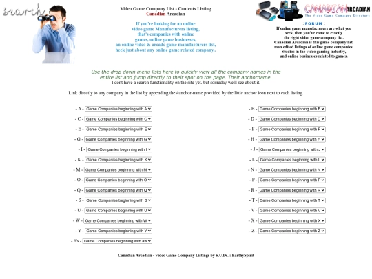 Search for online game companies screenshot