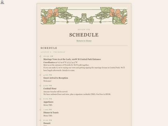 schedule screenshot