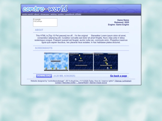 showcase/projects/gamepage-template screenshot