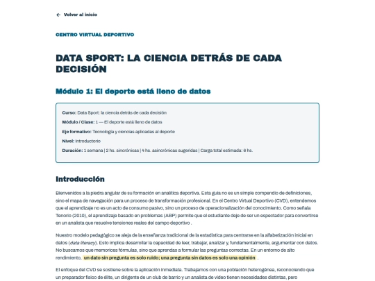 DAR/Data Sport: la ciencia detrás de cada decisión/uno screenshot