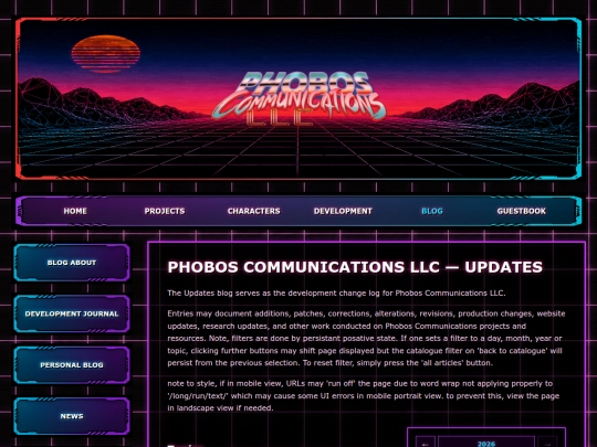 blog/updates screenshot