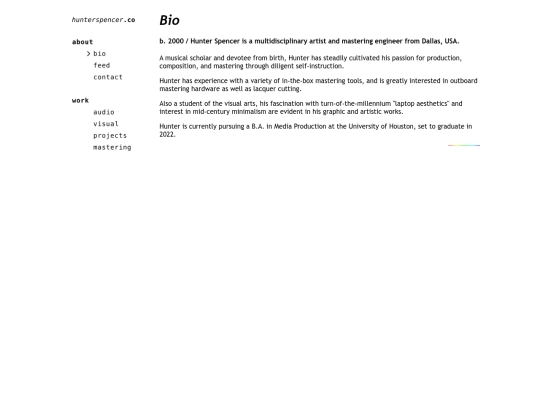 about/bio screenshot