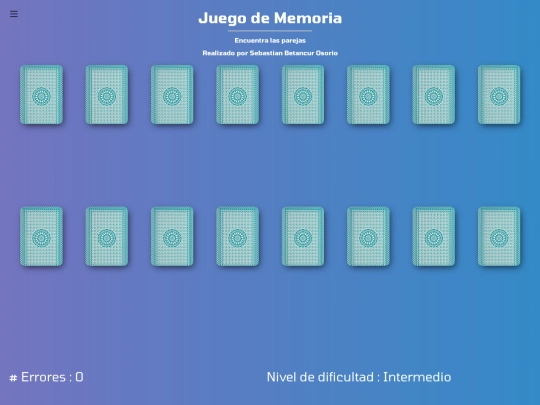 juegoMemoria screenshot