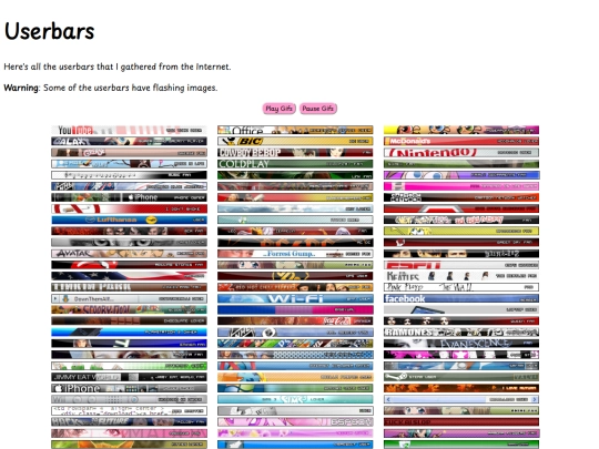 iframes/Misc Pages/Userbars screenshot