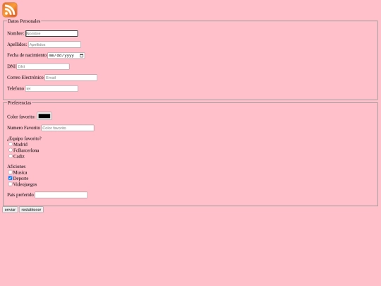 actividadForm screenshot