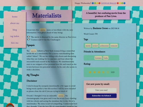 posts/reviews/materialists screenshot